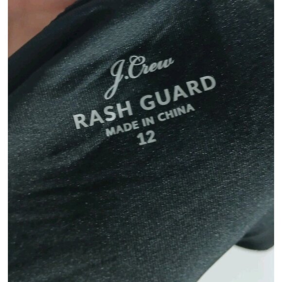 J. Crew Active Ribbed Long Sleeve One Piece Swimsuit Size 12 Black Rashguard - Picture 4 of 9